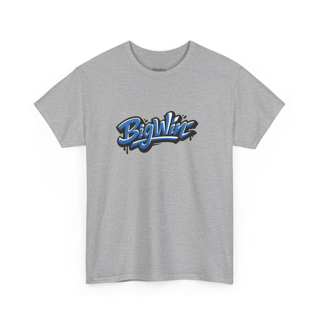 BigWin Graffiti T-Shirt — Retro Blue Streetwear Tee