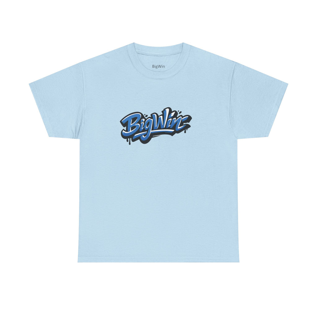 BigWin Graffiti T-Shirt — Retro Blue Streetwear Tee